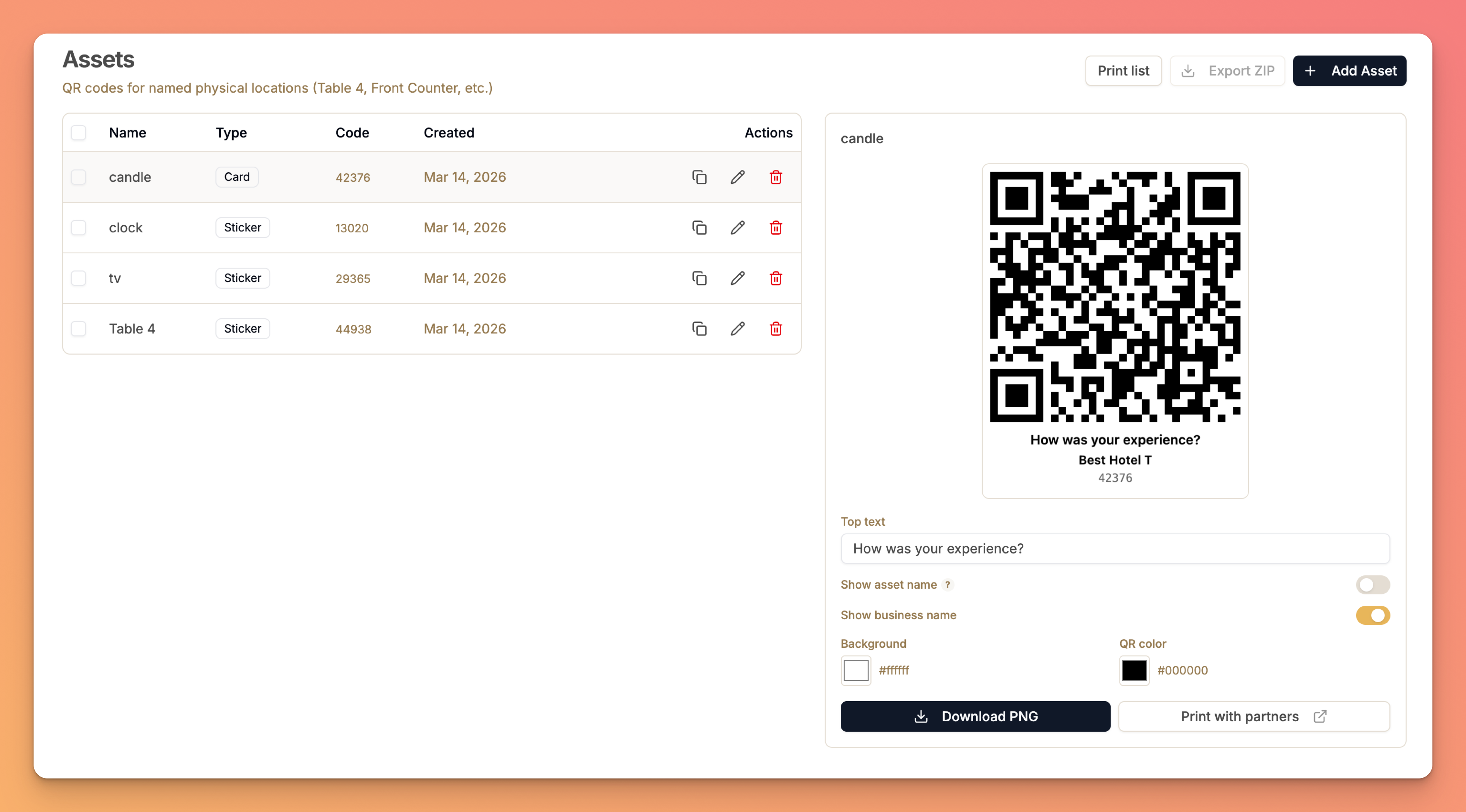 AI-powered conversational feedback interface for QR code customer feedback